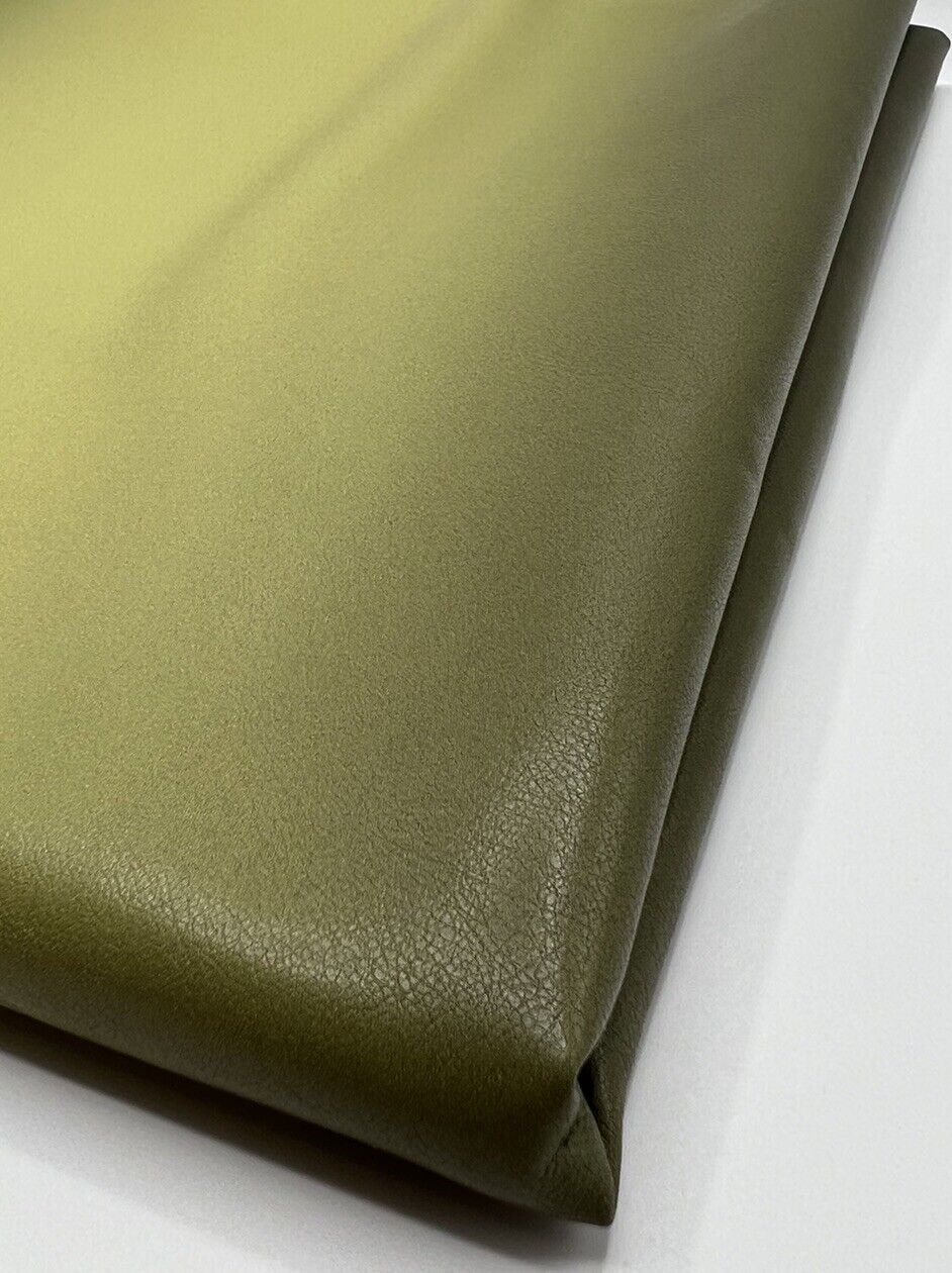 Green Black Faux Leather Leatherette Stretch Fabric - T9 Fabrics