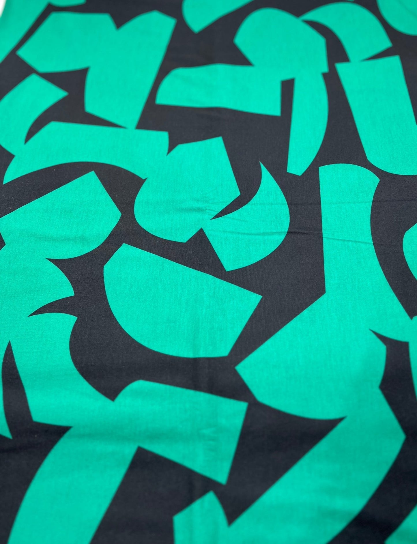 Green Black Spun Poly Stretch Fabric - T9 Fabrics