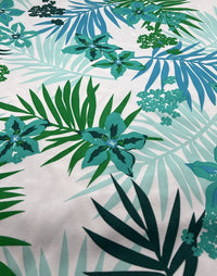 Green Blue Floral Printed Scuba Crepe Jersey Fabric 4 Way Stretch - T9 Fabrics