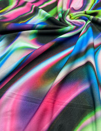 Green Blue Purple Mix Print ITY Fabric 4 Way Stretch - T9 Fabrics