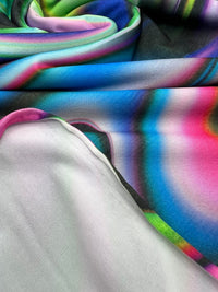 Green Blue Purple Mix Print ITY Fabric 4 Way Stretch - T9 Fabrics