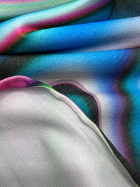 Green Blue Purple Mix Print ITY Fabric 4 Way Stretch - T9 Fabrics