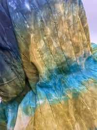 Green Blue Sequin Lightweight Non Stretch Woven Fabric - T9 Fabrics