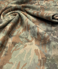 Green Camo Printed Plain Scuba Fabric - T9 Fabrics