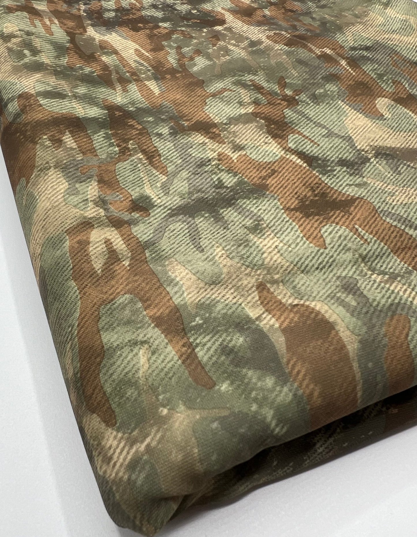 Green Camo Printed Plain Scuba Fabric - T9 Fabrics