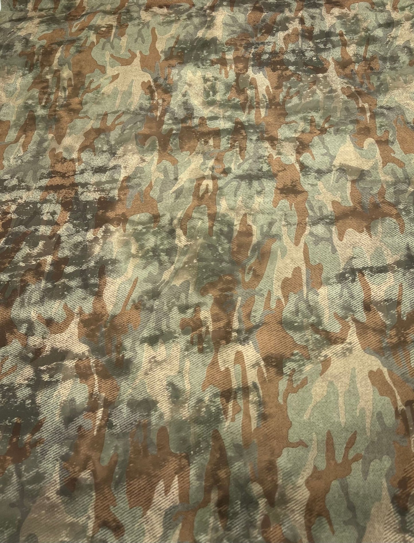 Green Camo Printed Plain Scuba Fabric - T9 Fabrics