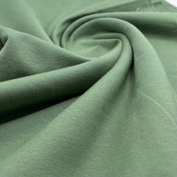 Green French Terry Loopback Cotton Jersey 230 GSM 95/5 Lycra 4 Way Stretch - T9 Fabrics