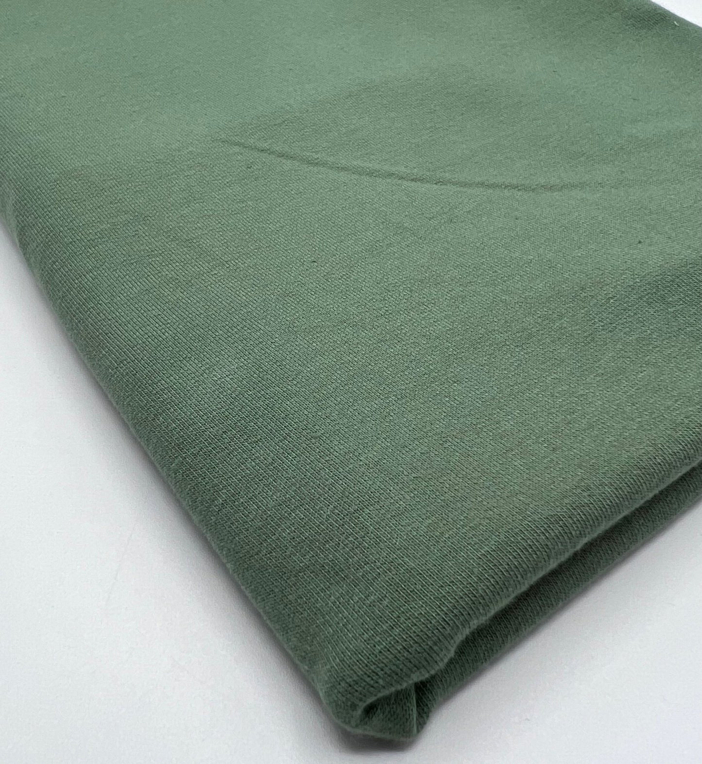 Green French Terry Loopback Cotton Jersey 230 GSM 95/5 Lycra 4 Way Stretch - T9 Fabrics