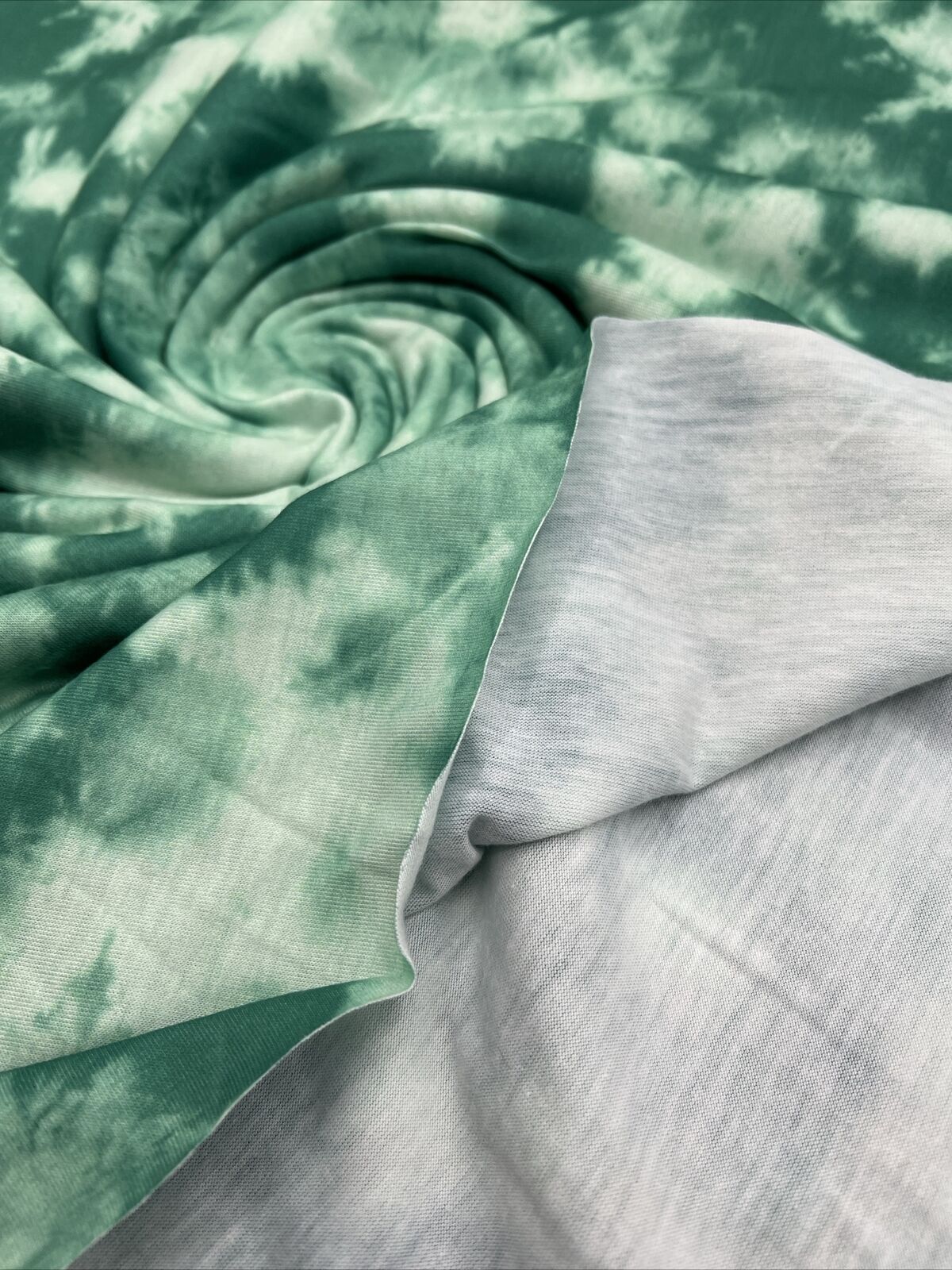 Green Mix Print Spun Poly Stretch Fabric - T9 Fabrics