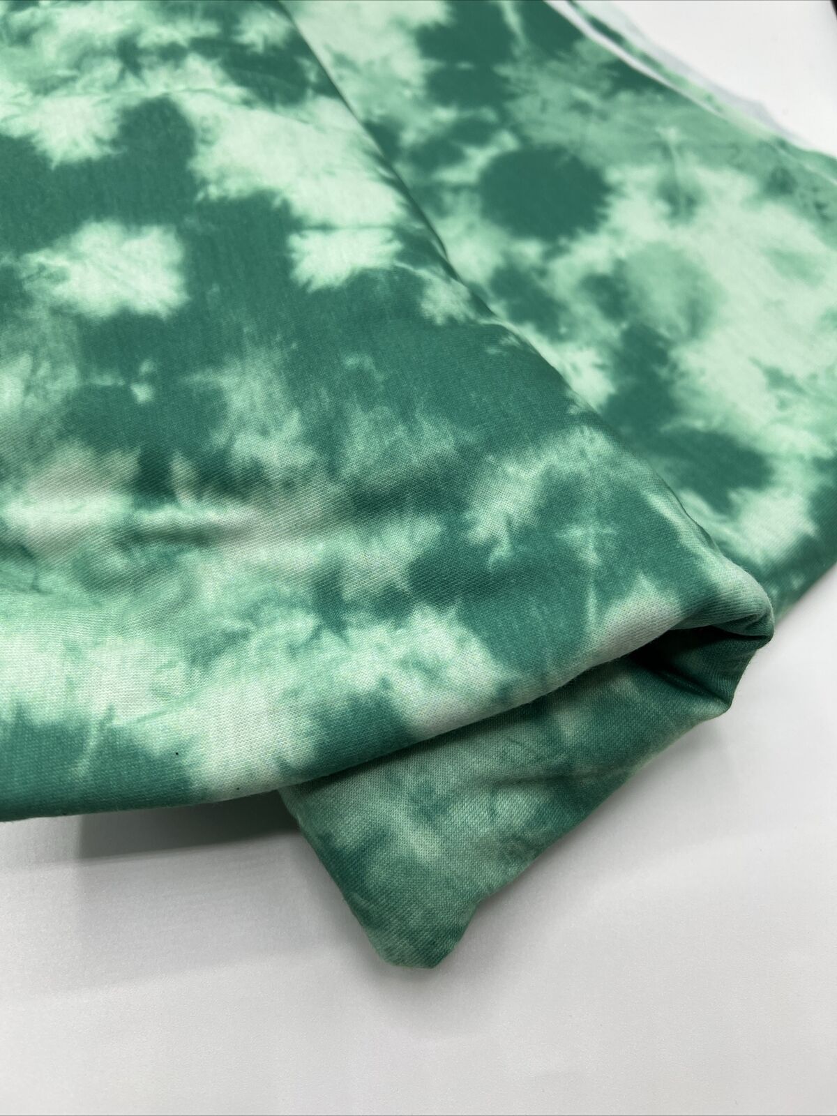 Green Mix Print Spun Poly Stretch Fabric - T9 Fabrics