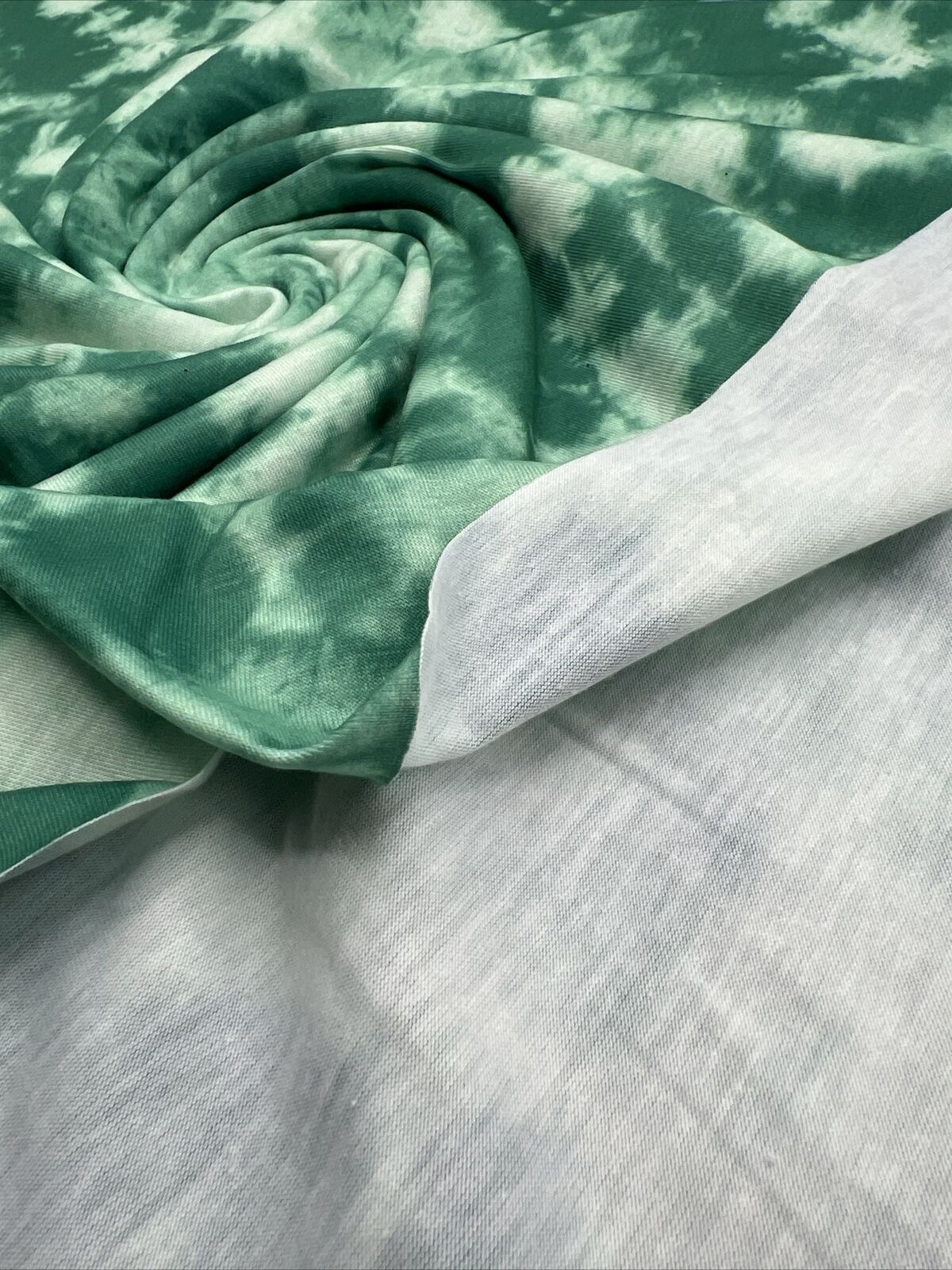 Green Mix Print Spun Poly Stretch Fabric - T9 Fabrics