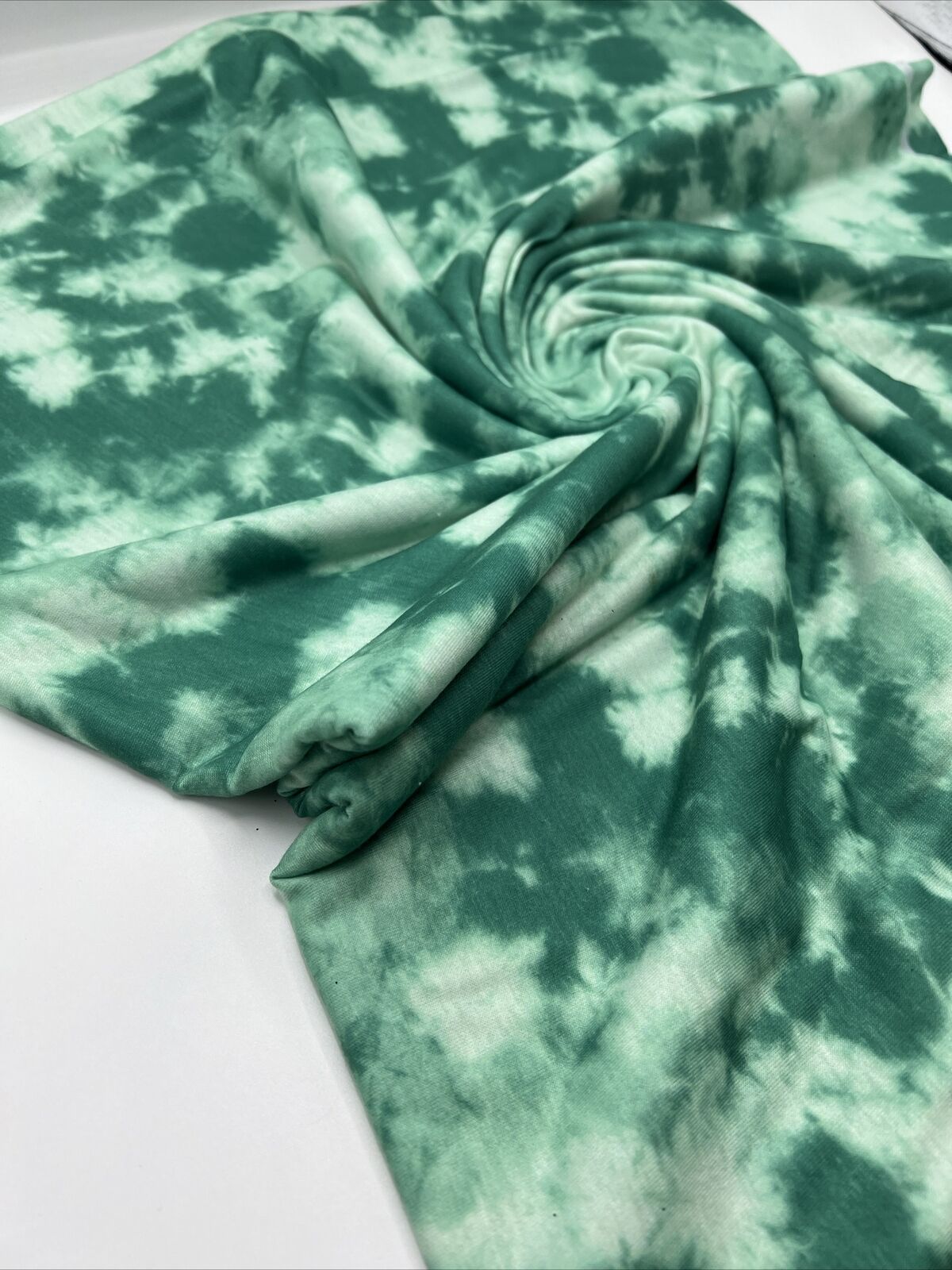 Green Mix Print Spun Poly Stretch Fabric - T9 Fabrics