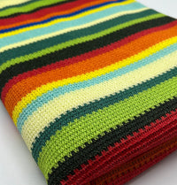 Green Multi Stripe Textured Knitted 2 Way Stretch Fabric - T9 Fabrics