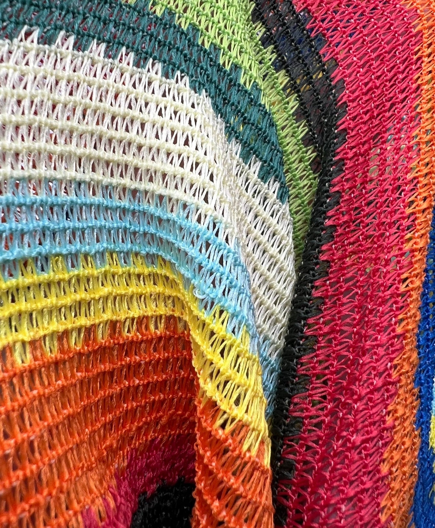 Green Multi Stripe Textured Knitted 2 Way Stretch Fabric - T9 Fabrics