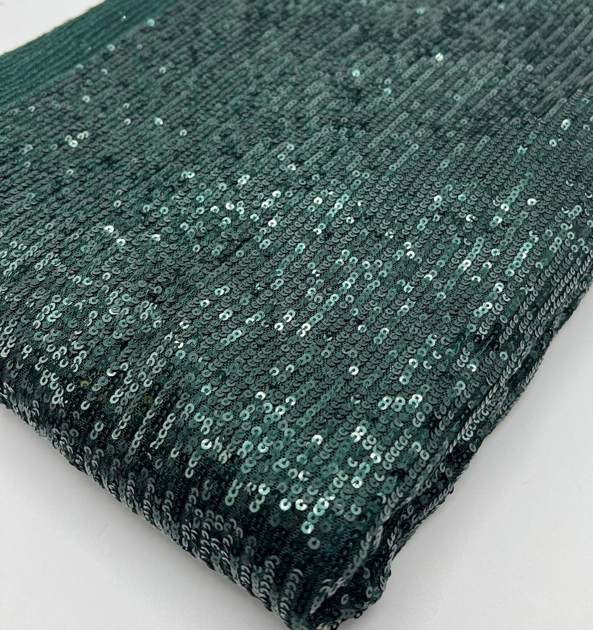 Green On Green Sequin Detail Stretch Fabric - T9 Fabrics