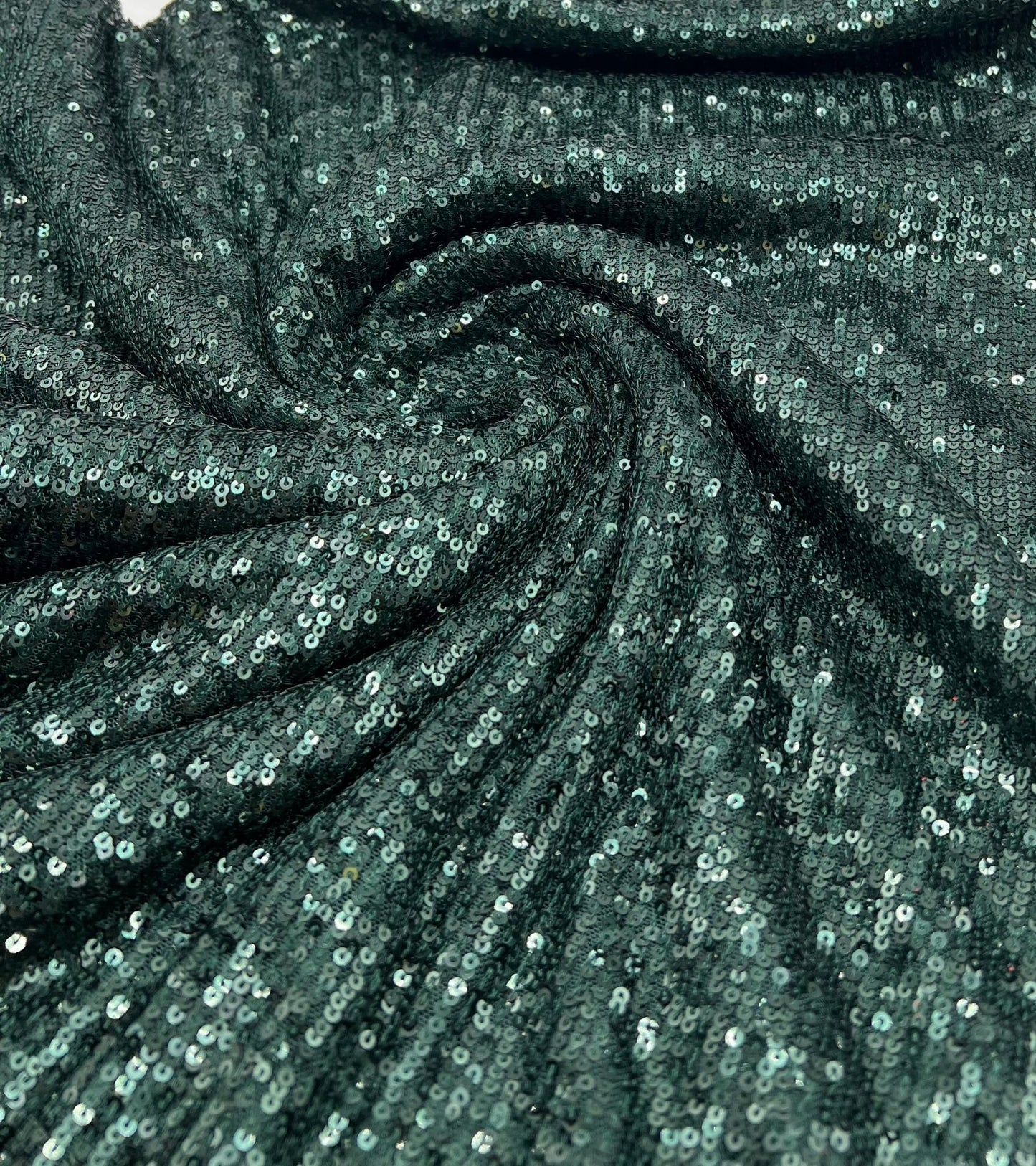 Green On Green Sequin Detail Stretch Fabric - T9 Fabrics