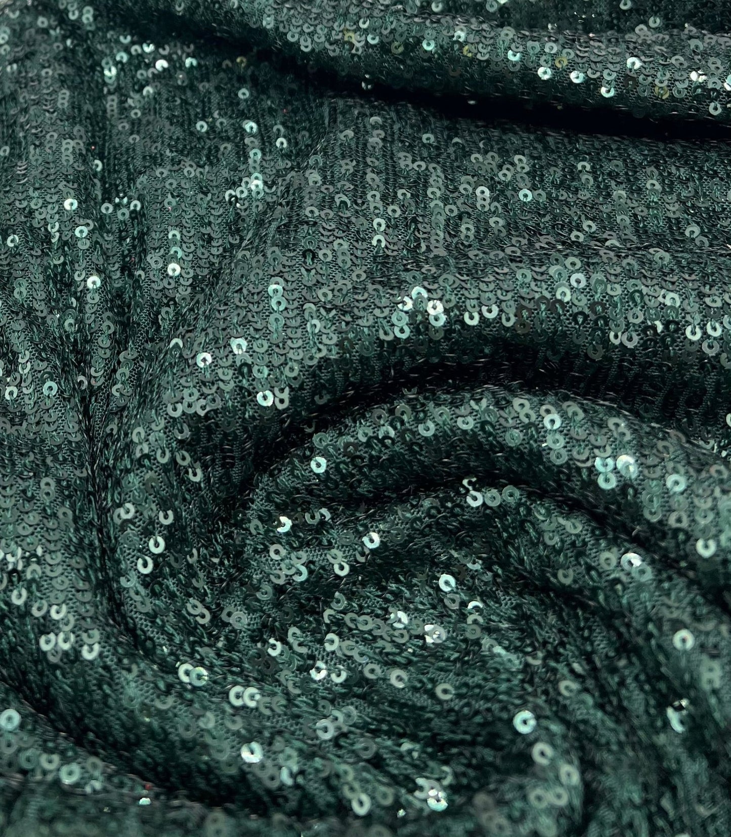 Green On Green Sequin Detail Stretch Fabric - T9 Fabrics