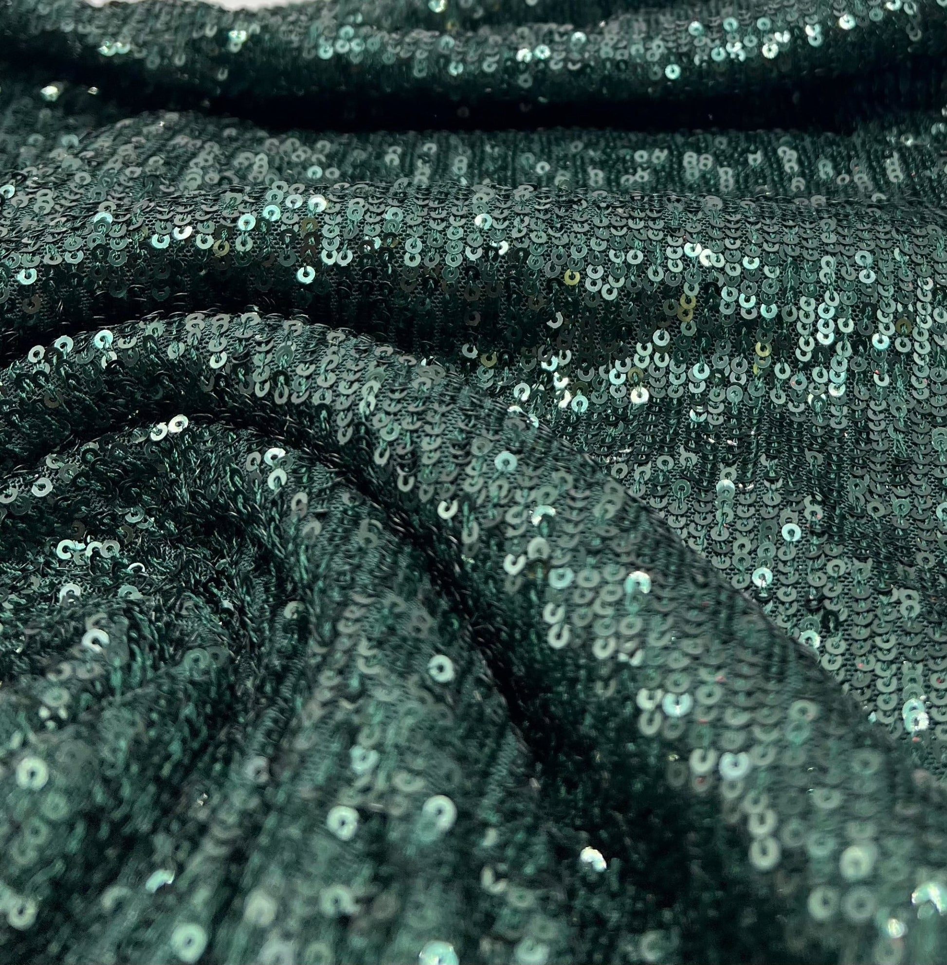 Green On Green Sequin Detail Stretch Fabric - T9 Fabrics