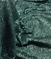 Green On Green Sequin Detail Stretch Fabric - T9 Fabrics