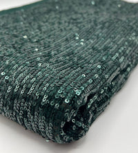 Green On Green Sequin Detail Stretch Fabric - T9 Fabrics