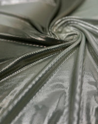 Green Silver Shiny Sequin Soft Touch 2 Way Stretch Fabric - T9 Fabrics