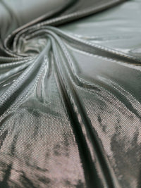Green Silver Shiny Sequin Soft Touch 2 Way Stretch Fabric - T9 Fabrics