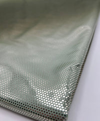 Green Silver Shiny Sequin Soft Touch 2 Way Stretch Fabric - T9 Fabrics