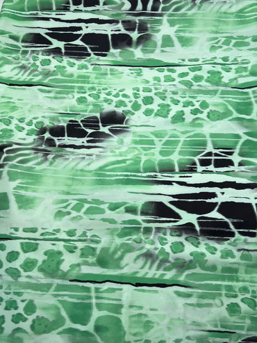 Green Snake Plain Scuba Fabric - T9 Fabrics