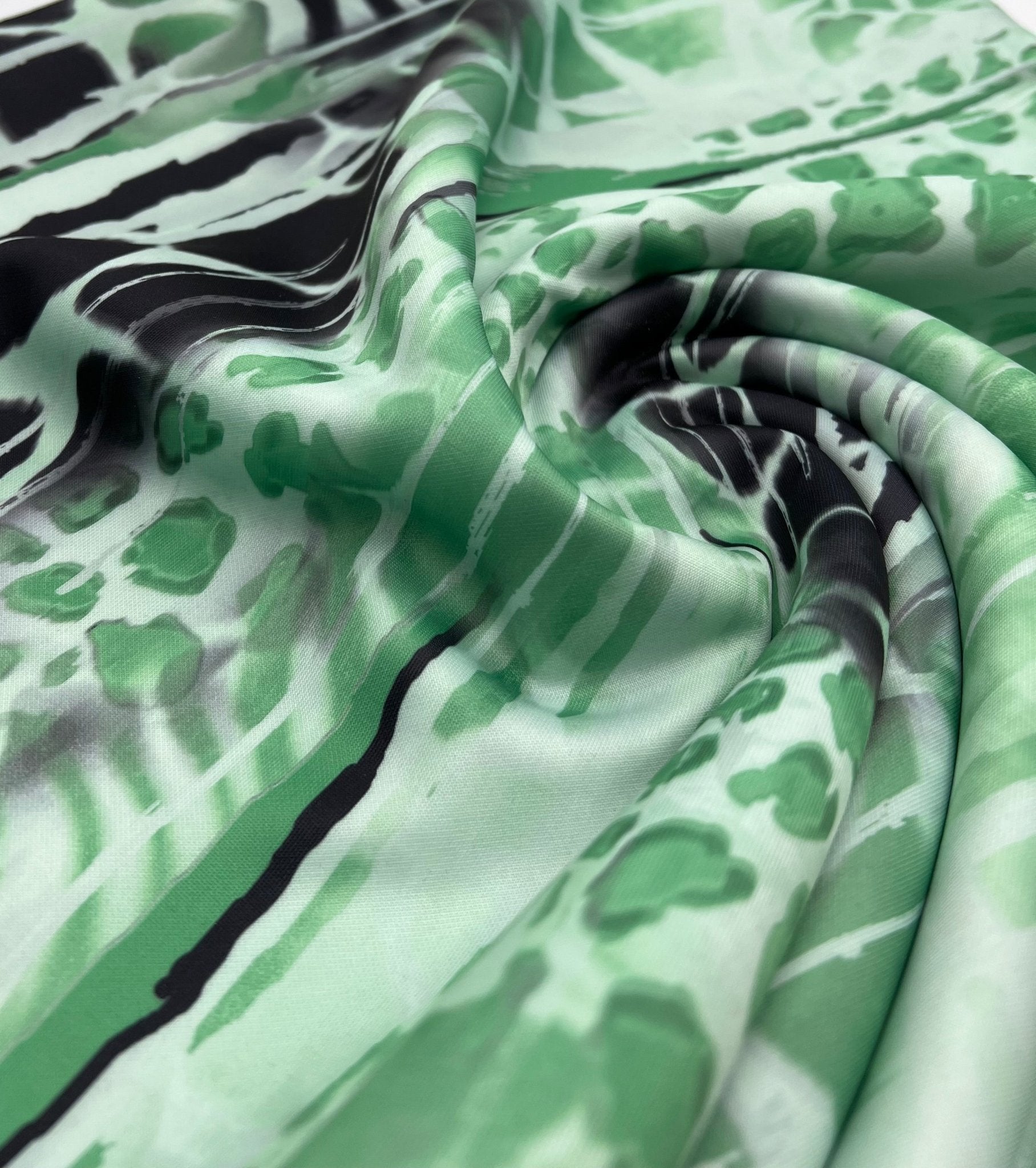 Green Snake Plain Scuba Fabric - T9 Fabrics