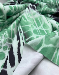 Green Snake Printed Scuba Crepe Jersey Fabric 4 Way Stretch - T9 Fabrics