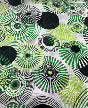 Green Swirl Printed Chiffon Dress Fabric - T9 Fabrics