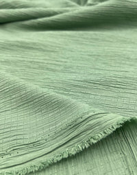 Green Textured Crinkle Lightweight Non Stretch Fabric - T9 Fabrics