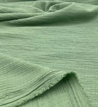 Green Textured Crinkle Lightweight Non Stretch Fabric - T9 Fabrics