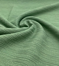 Green Textured Crinkle Lightweight Non Stretch Fabric - T9 Fabrics