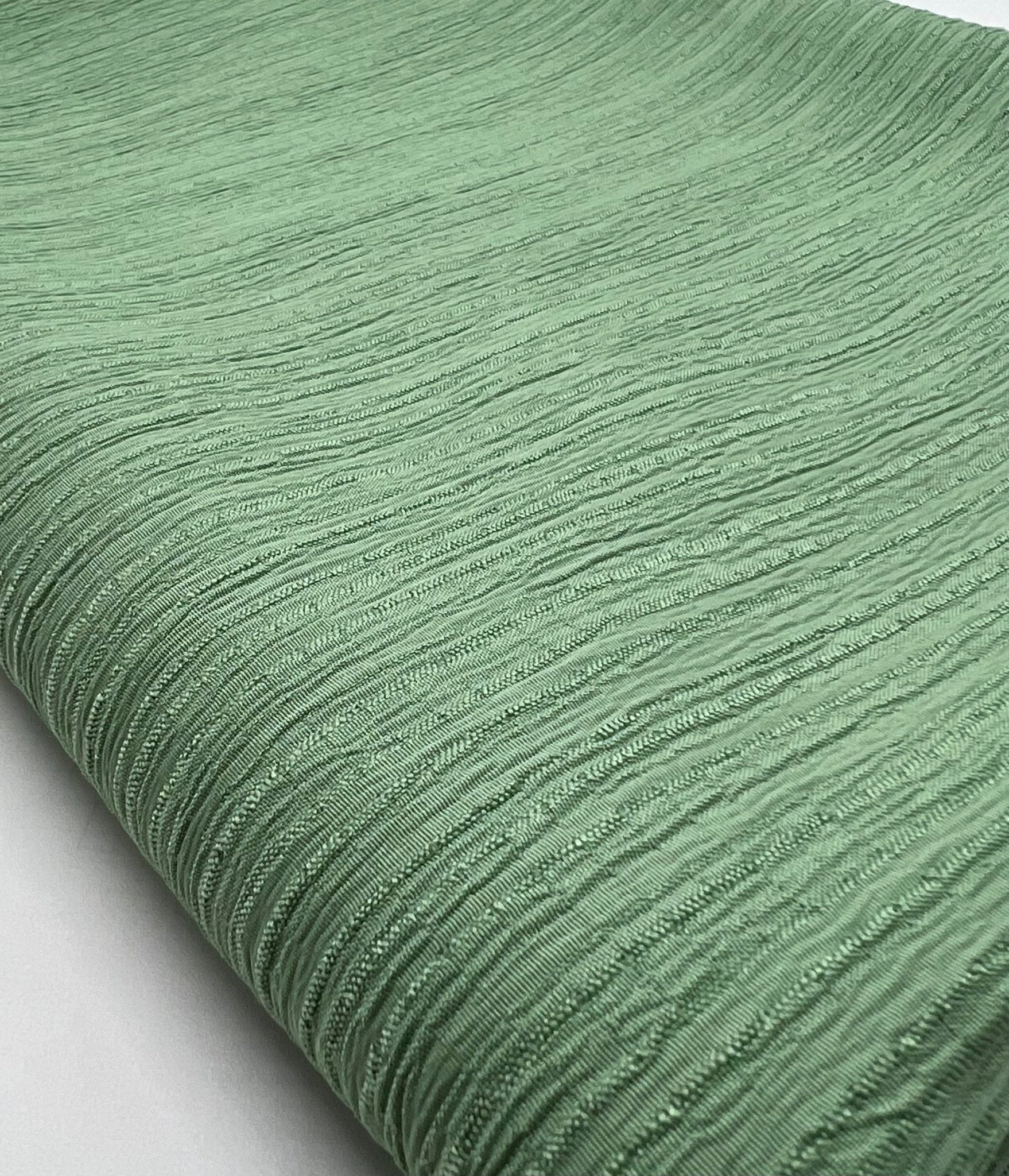 Green Textured Crinkle Lightweight Non Stretch Fabric - T9 Fabrics