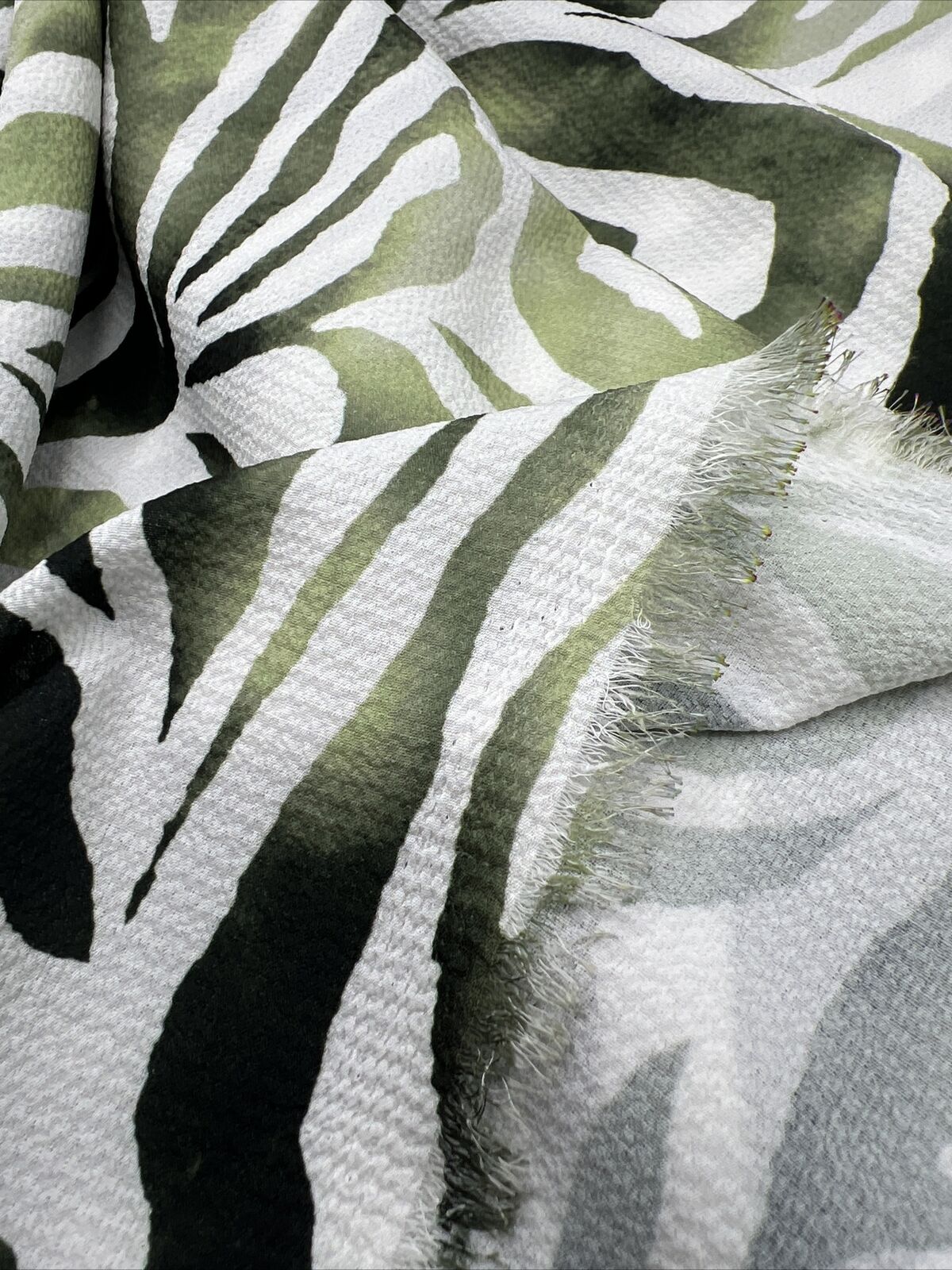 Green Zebra Print Chiffon Fabric - T9 Fabrics