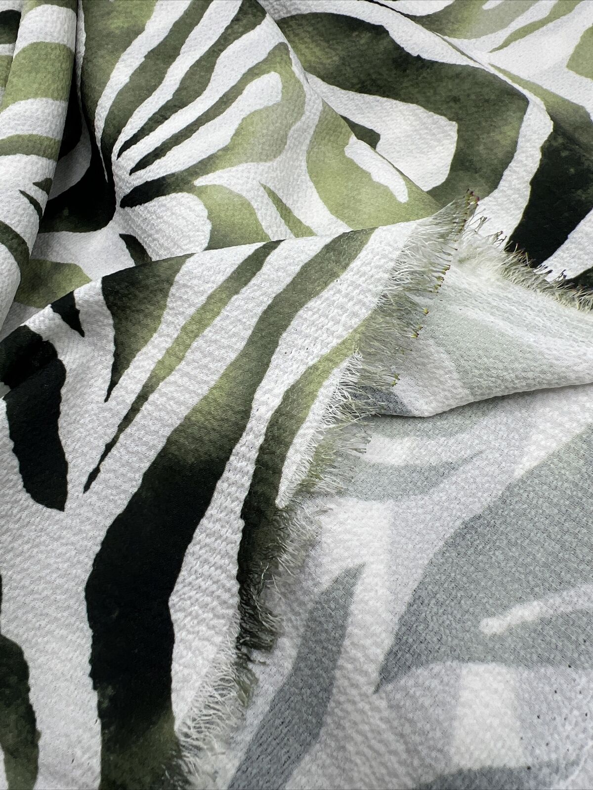 Green Zebra Print Chiffon Fabric - T9 Fabrics