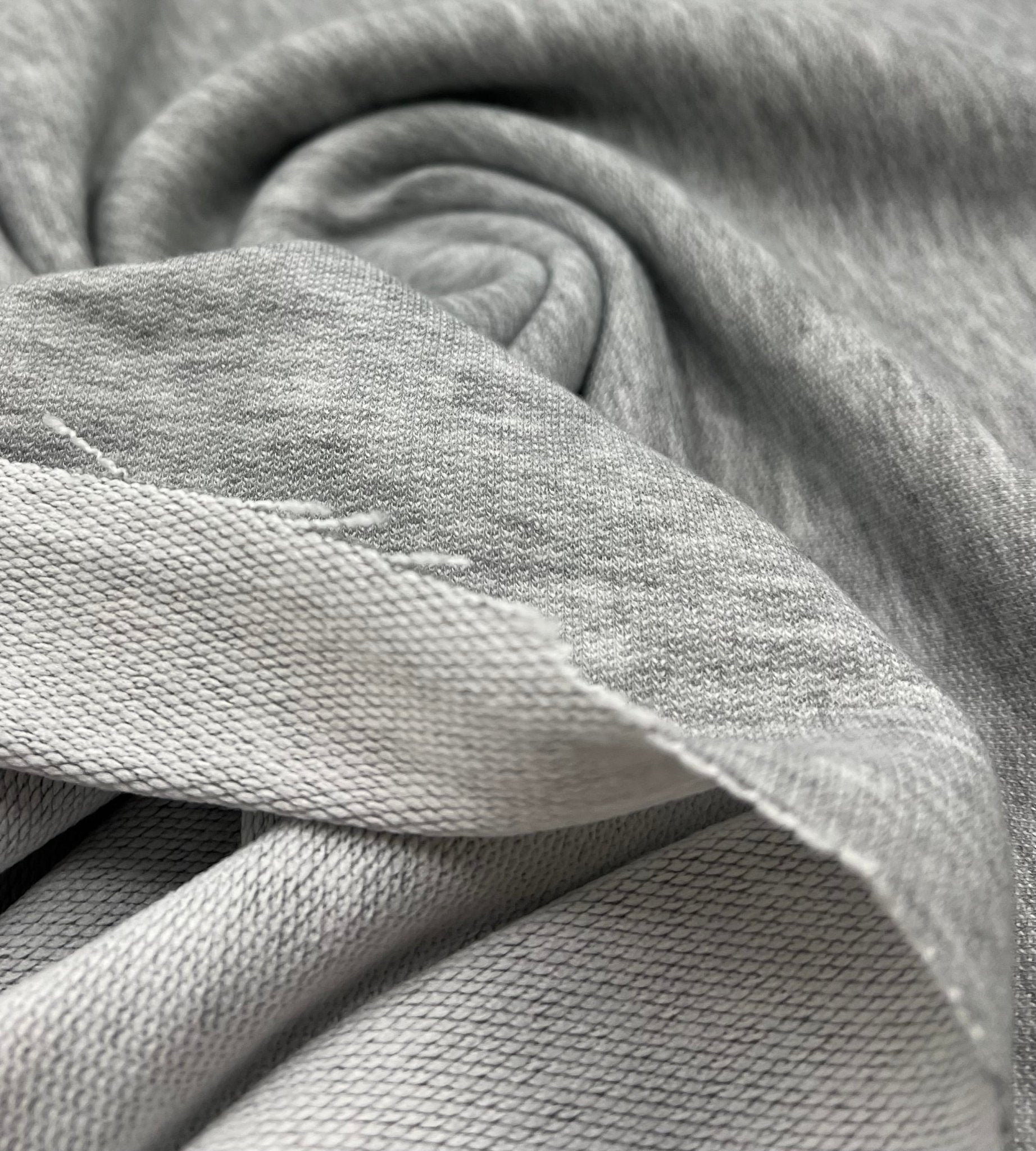 Grey 235GSM Poly French Terry Loopback Fabric - T9 Fabrics