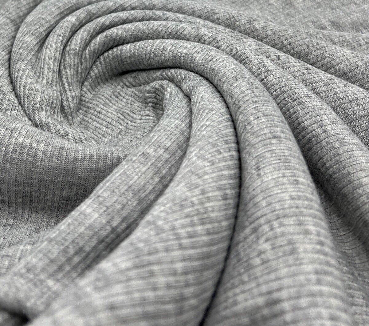 Grey 2X1 Fine Rib Stretch Fabric - T9 Fabrics