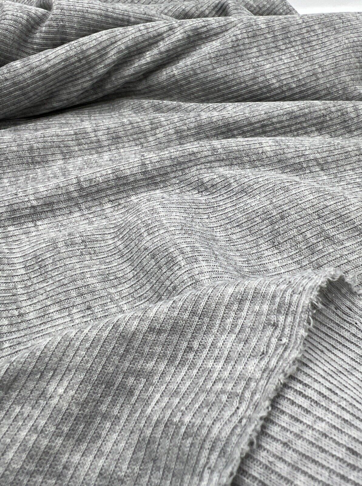 Grey 2X1 Fine Rib Stretch Fabric - T9 Fabrics