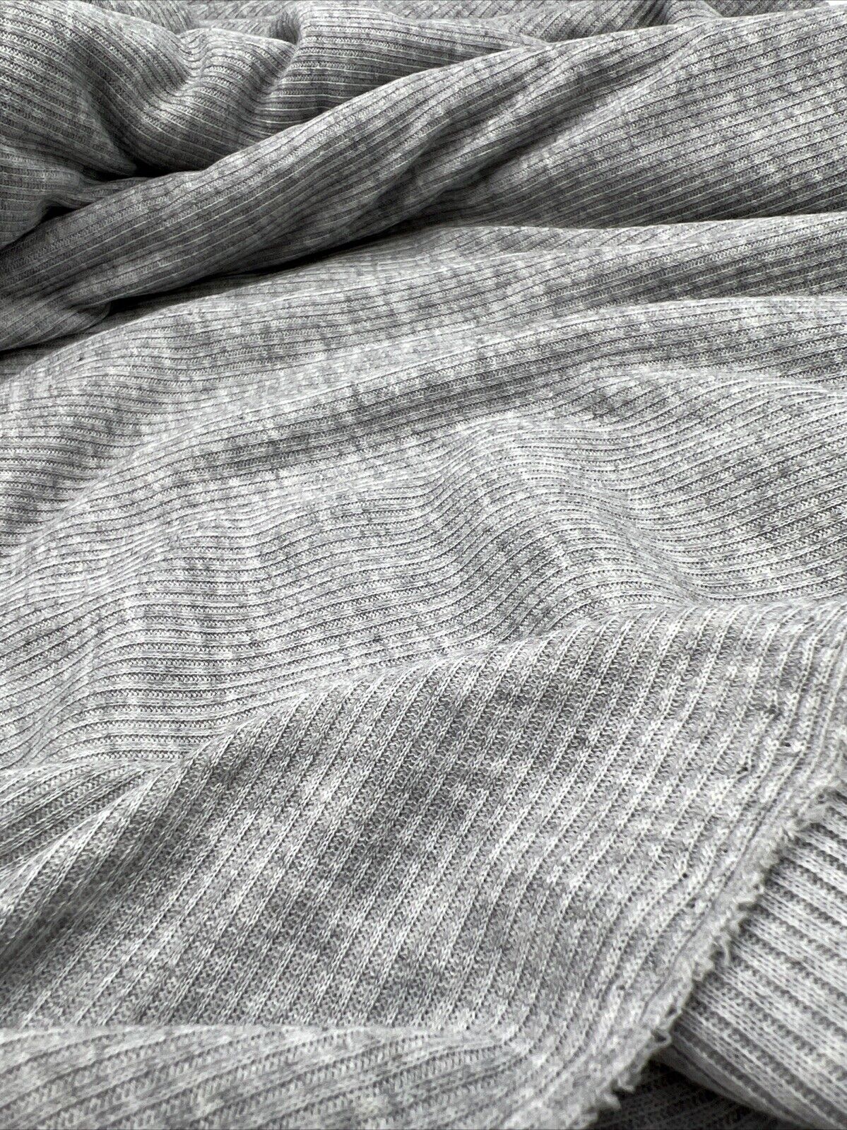 Grey 2X1 Fine Rib Stretch Fabric - T9 Fabrics