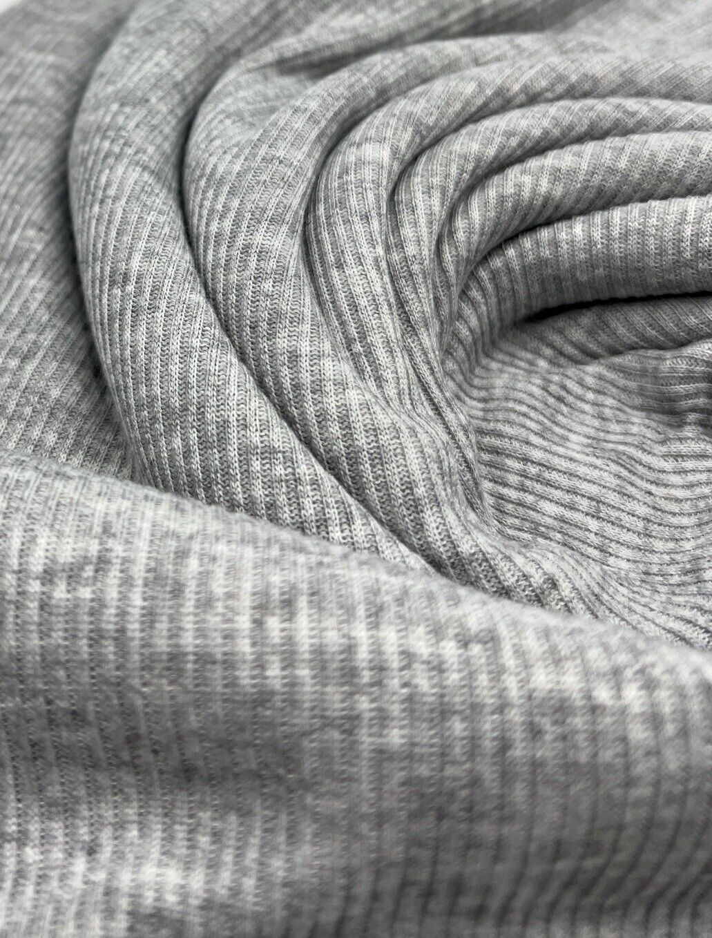 Grey 2X1 Fine Rib Stretch Fabric - T9 Fabrics