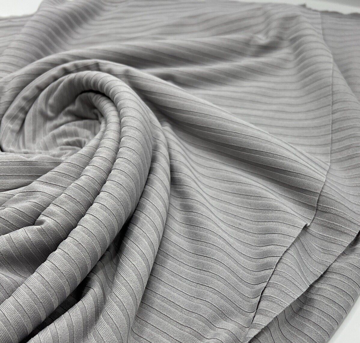 Grey 8x4 Wide Rib Stretch Fabric - T9 Fabrics