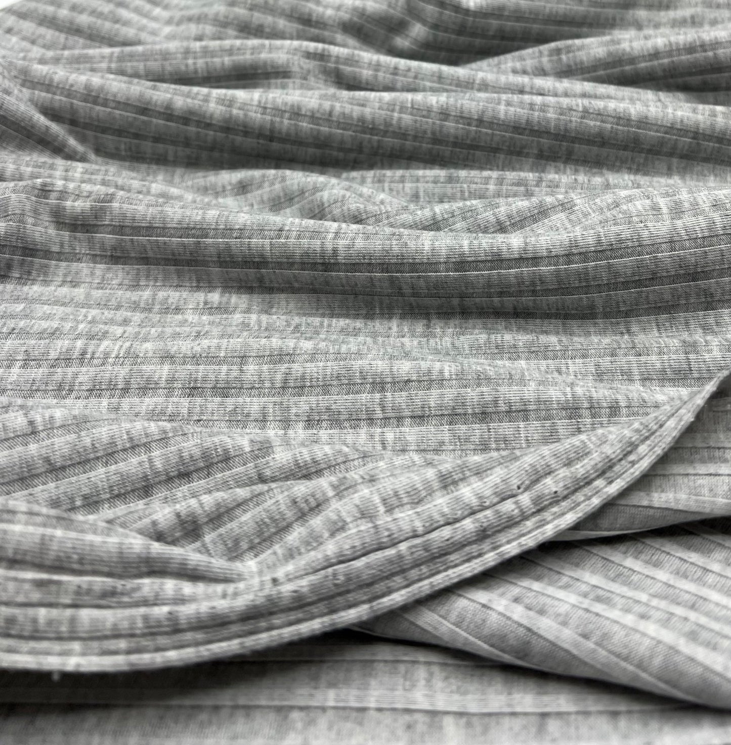 Grey 8x4 Wide Soft Rib Stretch Fabric - T9 Fabrics