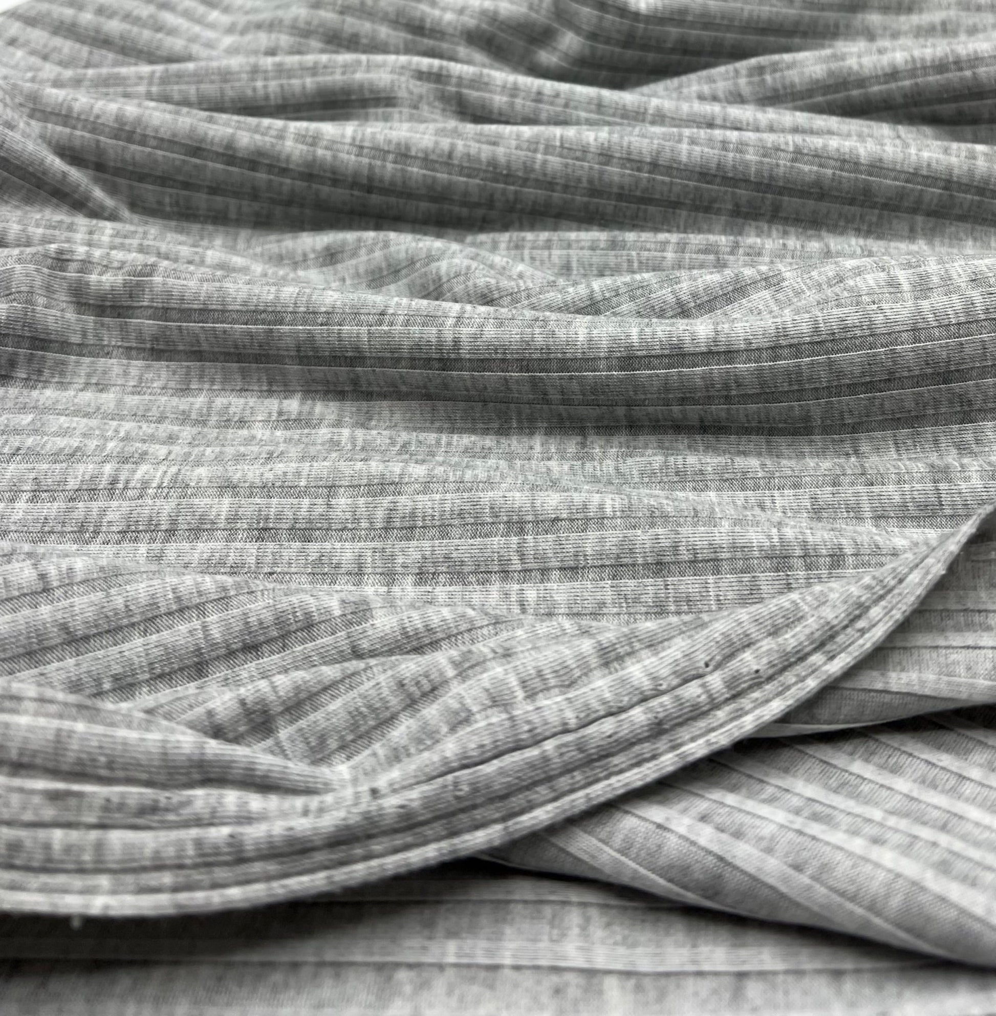 Grey 8x4 Wide Soft Rib Stretch Fabric - T9 Fabrics