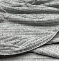 Grey 8x4 Wide Soft Rib Stretch Fabric - T9 Fabrics
