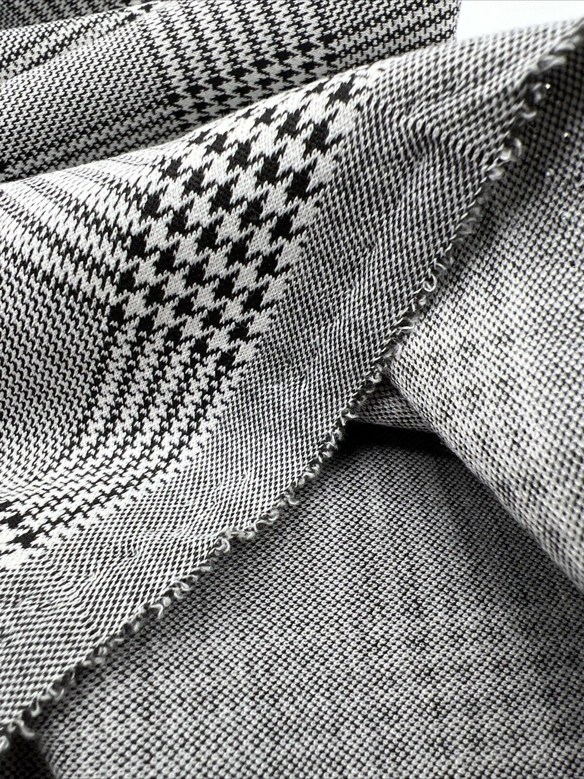 Grey Black Check Ponte Fabric - T9 Fabrics