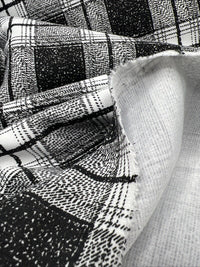 Grey Black Check Ponte Fabric - T9 Fabrics