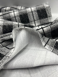 Grey Black Check Ponte Fabric - T9 Fabrics