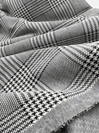 Grey Black Check Ponte Fabric - T9 Fabrics